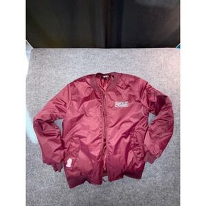 Sam's Dark Alley Movement Bomber Jacket Mens Large Burgundy Maroon Flight Zip Up
